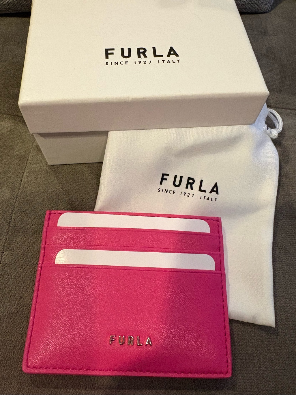 Furla Leather Card Case Holder New  In Pristine Condition
